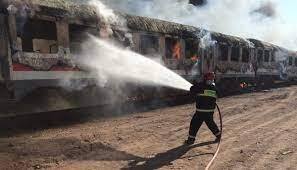 آتش‌سوزی گسترده قطار در محدوده فردیس