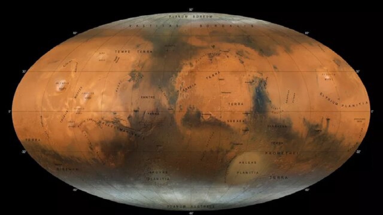 نقشه خیره کننده جدید از مریخ