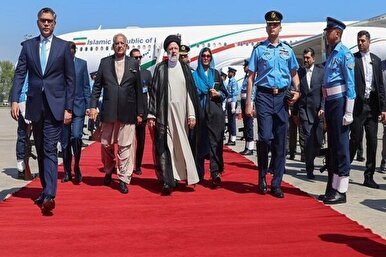 استقبال نخست وزیر پاکستان از وزرا و هیات همراه رئیس جمهور