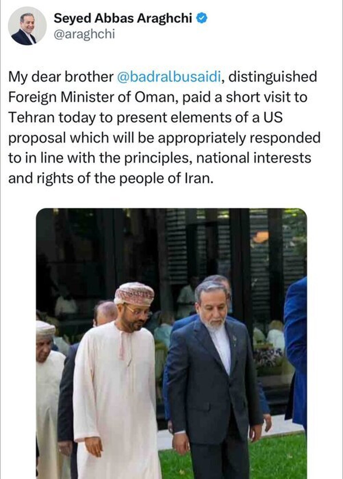 پیام واشنگتن به تهران تحویل داده شد
