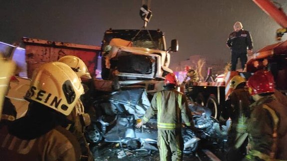 تصادف ١۴ خودرو در شیخ فضل الله