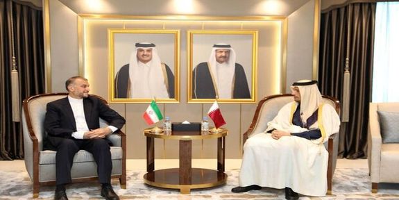 دیدار وزیر امور خارجه ایران و امیر قطر