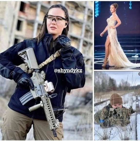 ملکه زیبایی اوکراین هم لباس جنگ پوشید