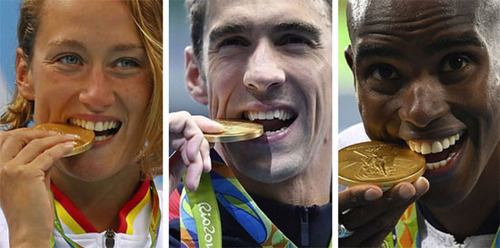 چرا ورزشکاران، مدال‌هایشان را گاز می‌گیرند؟