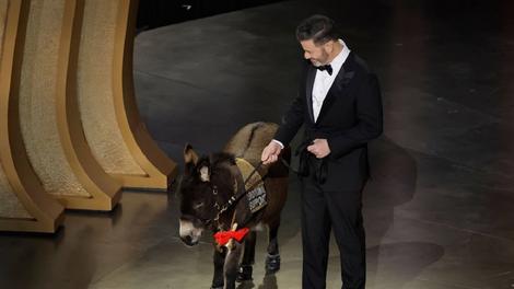 (فیلم) حضور مجری اسکار با الاغ بر روی صحنه مهمترین مراسم سینمایی آمریکا