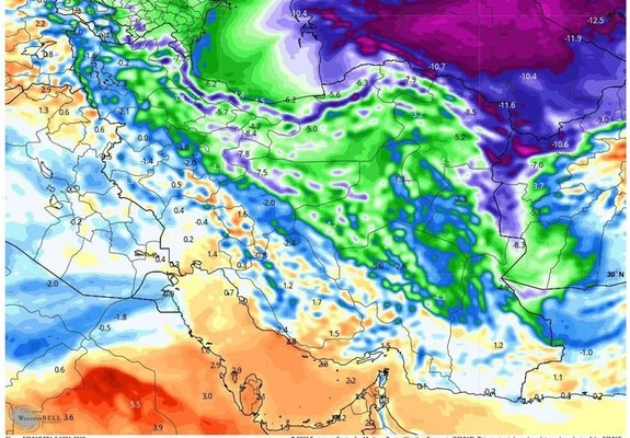 هواشناسی ایران ۱۴۰۱/۱۲/۰۸؛ بارش برف و باران در ۱۰ استان تا چهارشنبه