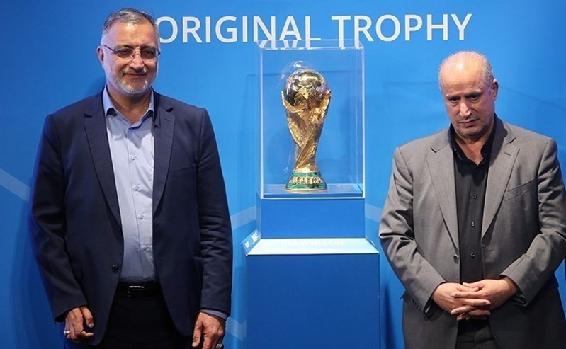 فیلم + رونمایی از کاپ جام جهانی در تهران