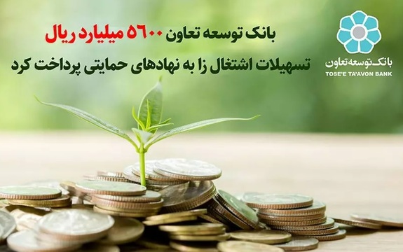 بانک توسعه تعاون ۵۶۰۰ میلیاردریال تسهیلات به مددجویان نهادهای حمایتی پرداخت کرد