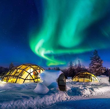 خانه هایی مخصوص برای تماشای شفق قطبی + عکس