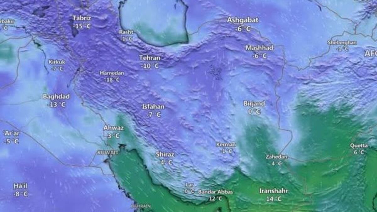 نود درصد ایران دمای زیر صفر را تجربه کرد