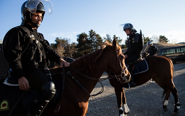 (عکس) برقراری نظم در آزادی با پلیس اسب‌سوار