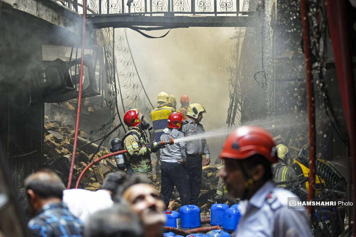 آتش سوزی گسترده در یافت آباد تهران