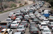 ترافیک سنگین شبانه در جاده چالوس و هراز