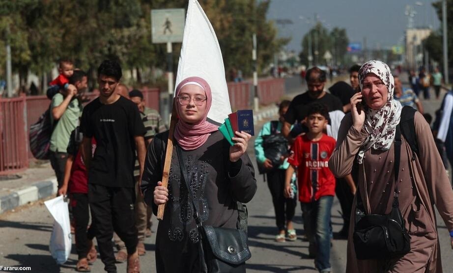 مردم غزه پرچم سفید در دست گرفتند+ فیلم