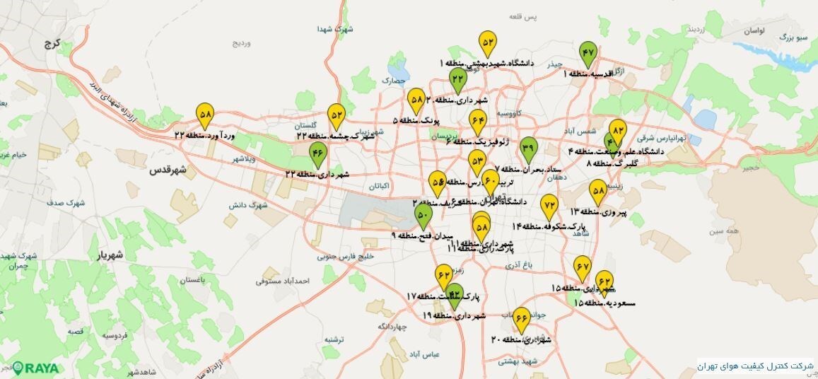 تنفس هوای قابل قبول در تهران