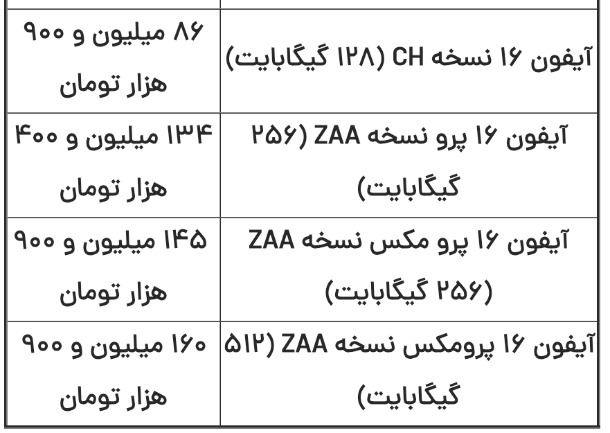 قیمت آیفون امروز پنجشنبه ۲۹ آذر