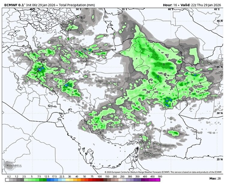 بارش برف و باران در پایتخت