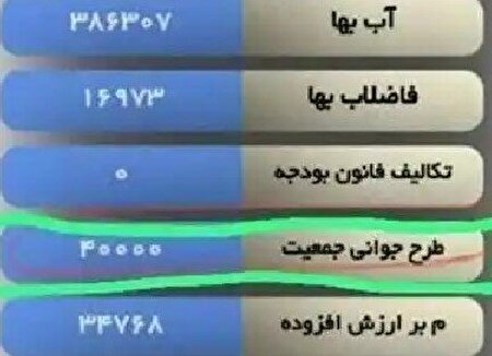 جوانی جمعیت همچنان روی قبوض آب!
