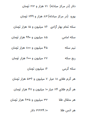 قیمت جدید طلا، سکه و دلار امروز ۱۰ تیر ۱۴۰۴