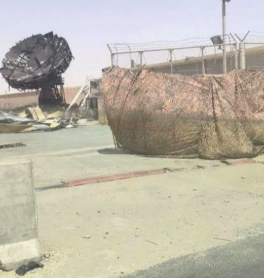 انتشار تصاویر جدید از رادار منهدم شده آمریکایی در پایگاه العدید