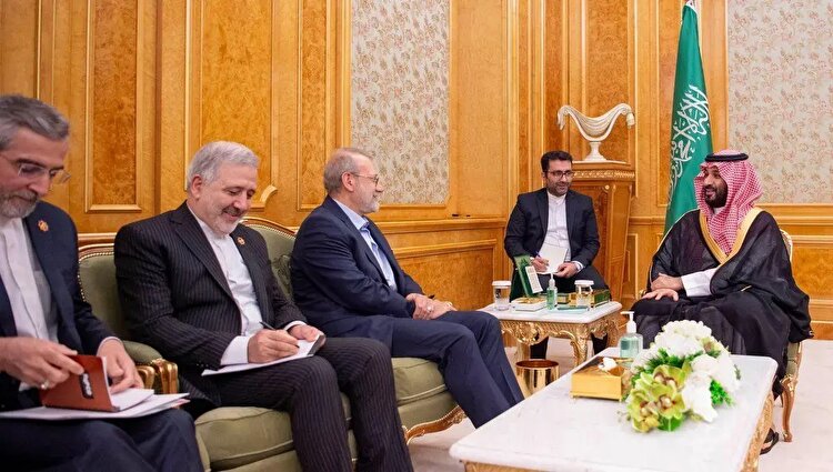 دیدار علی لاریجانی با ولیعهد عربستان در ریاض + جزئیات