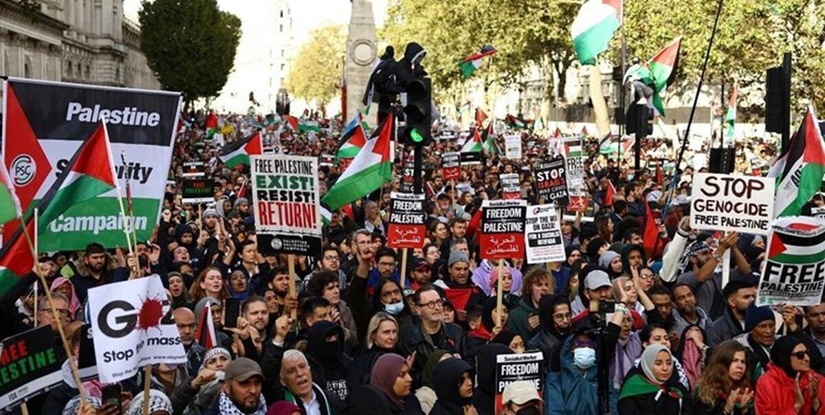 تظاهرات ۲۵۰ هزار نفری حمایت از فلسطین در آمستردام+ فیلم