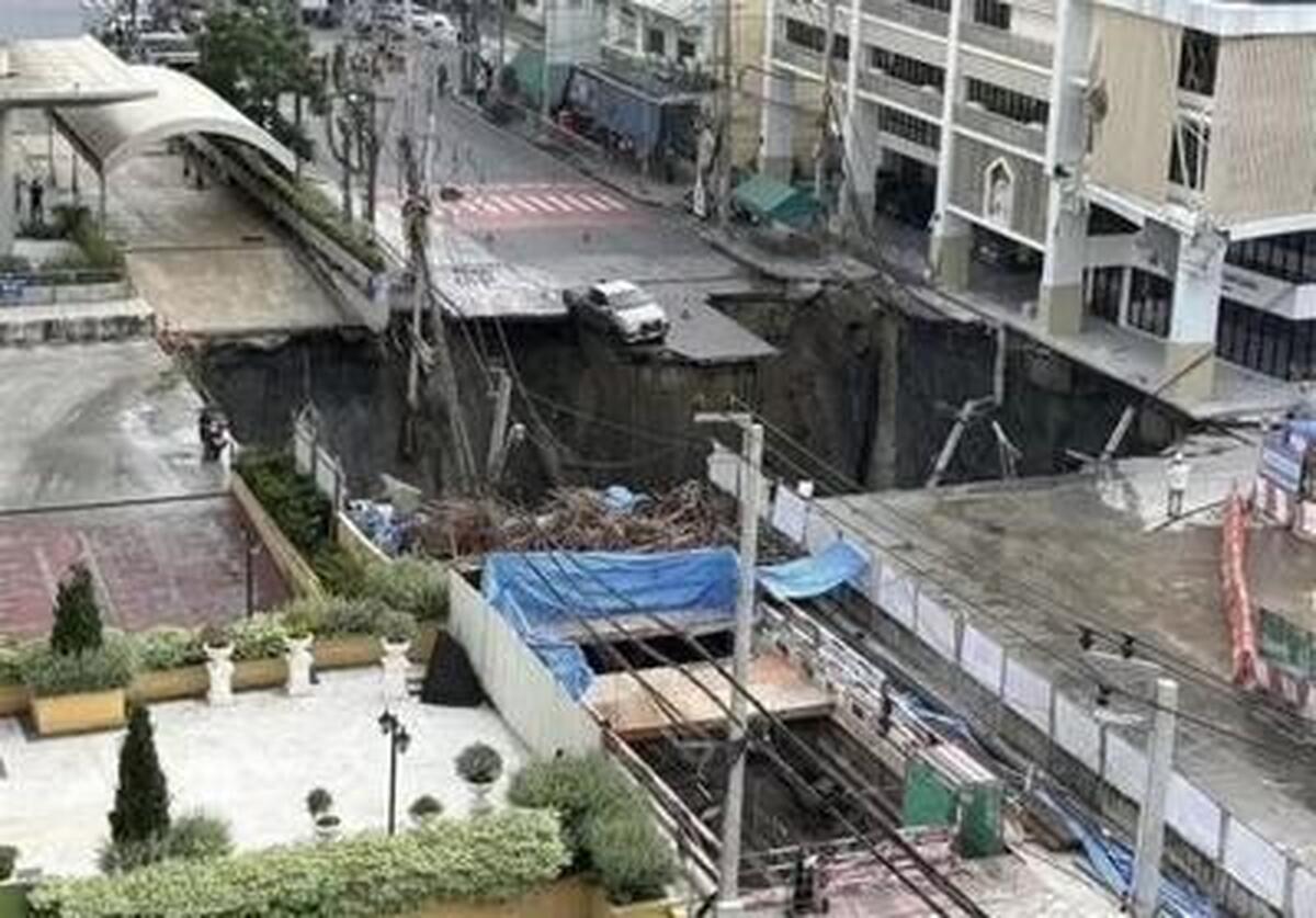 صحنه ای وحشتناک از فرونشست زمین در بانکوک+ فیلم