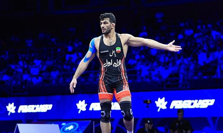 حضور برادرزاده حسن یزدانی روی تشک کشتی+ فیلم