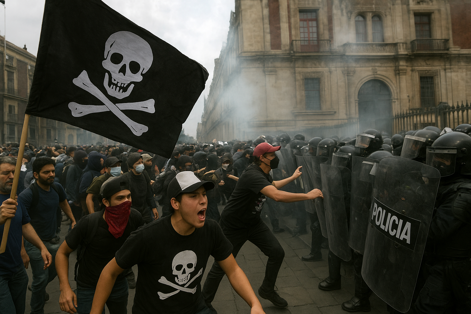 تظاهرات خشونت‌بار نسل Z در مکزیکوسیتی بیش از ۱۲۰ زخمی داشت