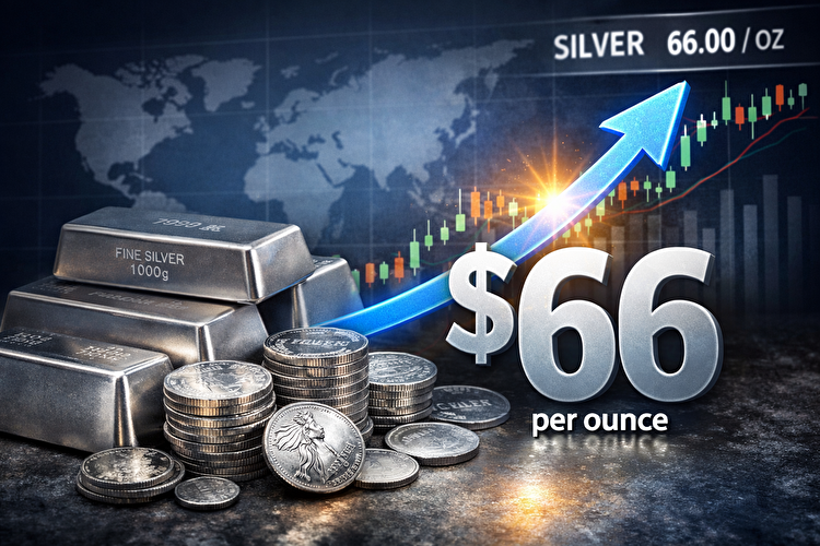 نقره در بازار جهانی رکورد زد؛ هر اونس به ۶۶ دلار رسید