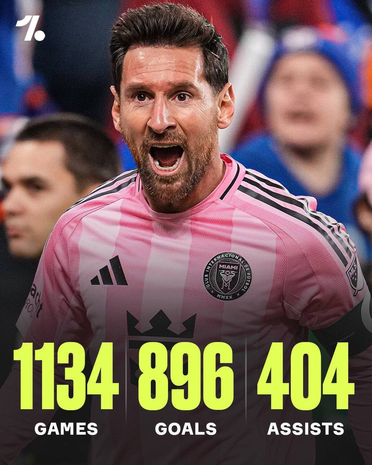 مسی رکورد ۱۳۰۰ گل تاثیرگذار در دوران حرفه‌ای خود را شکست