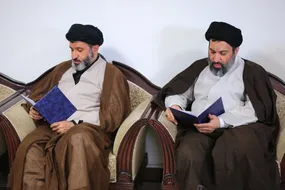 فرزندان مقام معظم رهبری در دفتر حزب‌الله لبنان