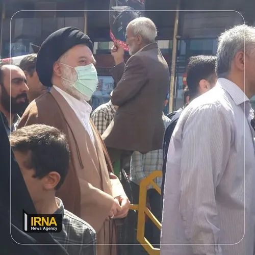 عکسی از فرزند ارشد رهبر انقلاب در راهپیمایی روز قدس