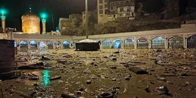 (ویدئو) فیلمی از لحظات هولناک ورود سیلاب به امامزاده داوود