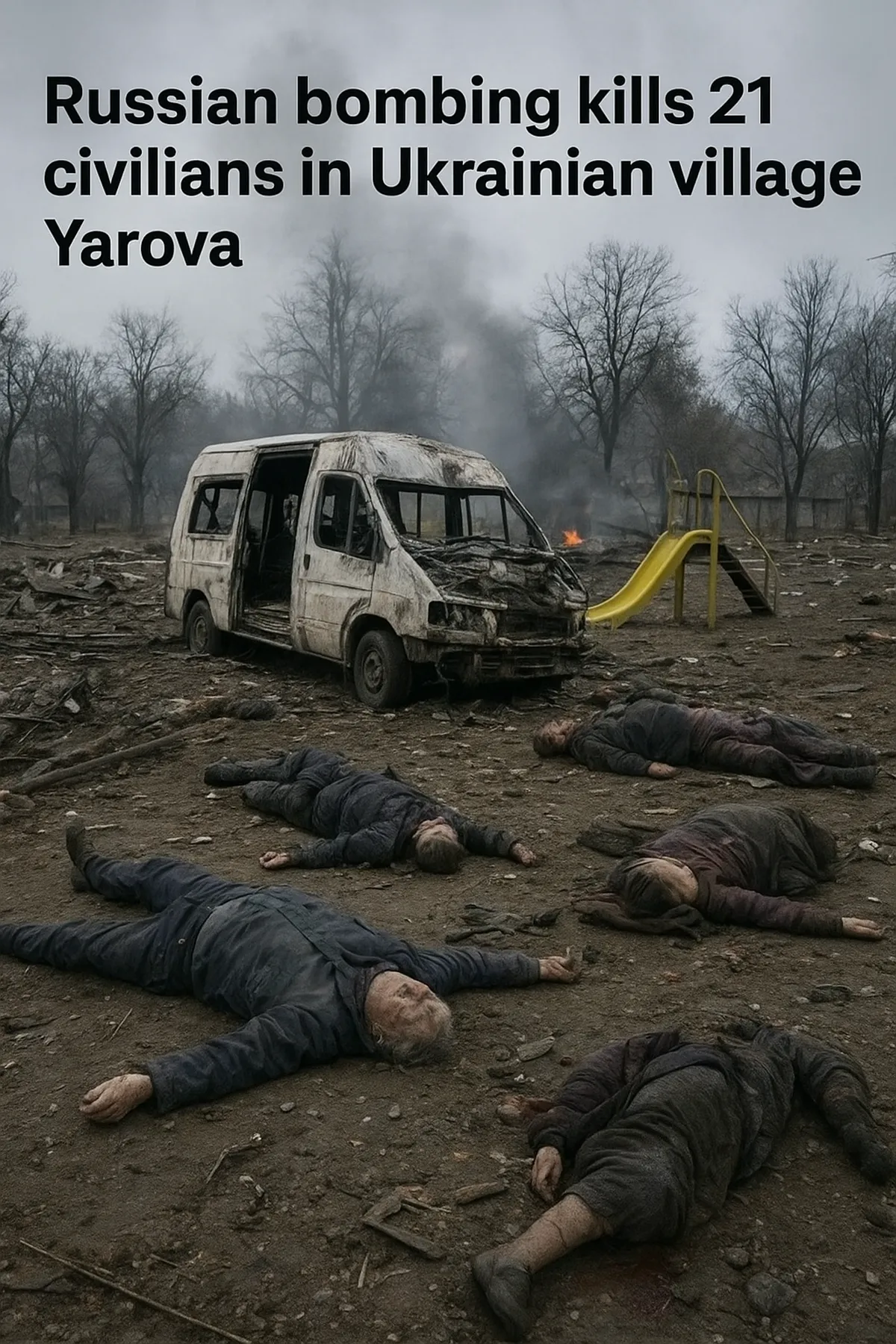 بمباران هوایی روسیه در روستای اوکراینی یاروا ۲۱ غیرنظامی را کشت