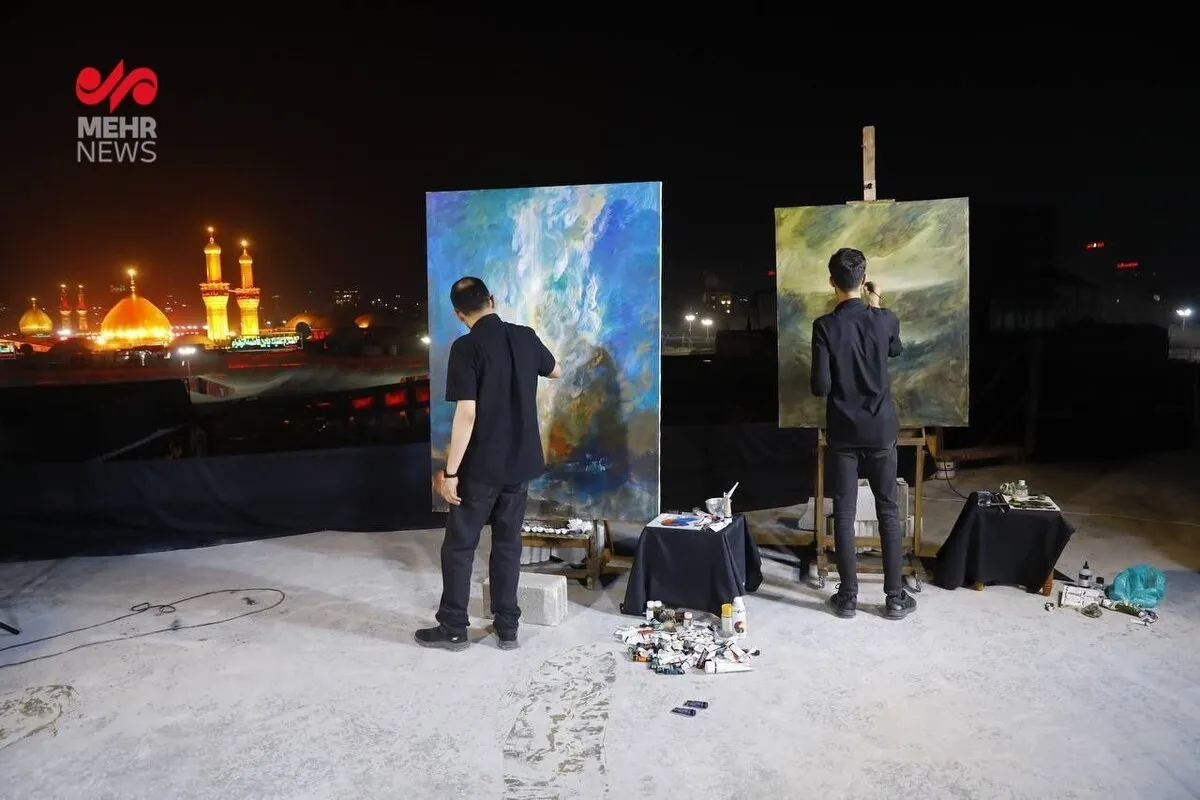 حسن روح الامین و محمدعلی نادری در بامِ کربلای معلی