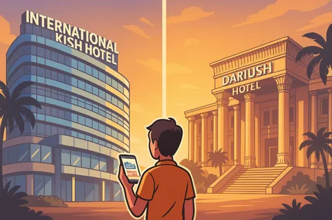 مقایسه هتل بین اللملی کیش و هتل داریوش کیش