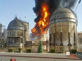 فیلم لحظه شروع حریق در پالایشگاه تهران