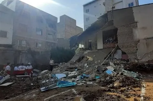 ریزش ساختمان ۴ طبقه در کرمانشاه