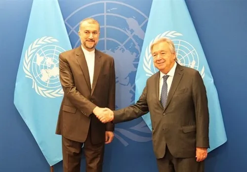 امیرعبداللهیان در دیدار با گوترش: هدف انصارالله متوقف کردن نسل&zwnj;کشی رژیم صهونیستی است