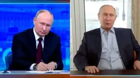 ویدئوی عجیب از گفتگوی پوتین با بدل خودش!